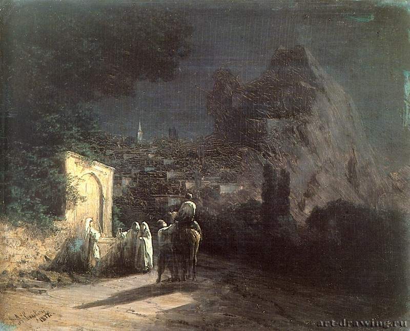 Лунная ночь. У родника. 1877 - Moonlight. In the spring. 1877
22 х 27 смХолст, маслоРомантизм, реализмРоссияЕреван. Государственная картинная галерея Армении